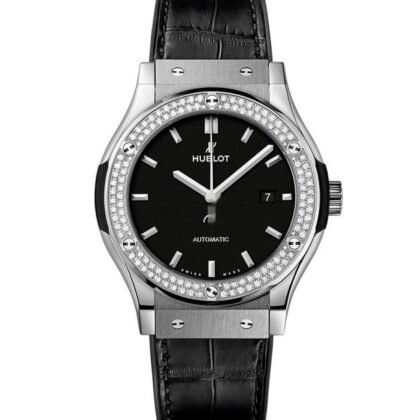 Hublot Classic Fusion Mat Black Dial Automatic Men's Diamond Watch