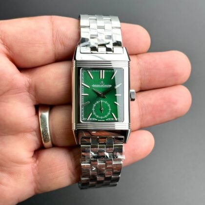 Jaeger LeCoultre Reverso Stainless Steel Green Dail Men's Watch