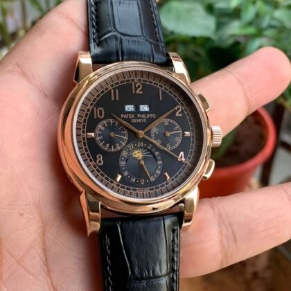 Patek Philippe Chronograph Green Dail Automatic Black Dail Men's Watch