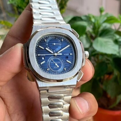 Patek Philippe Stainless Steel Bule Dail Men's Watch