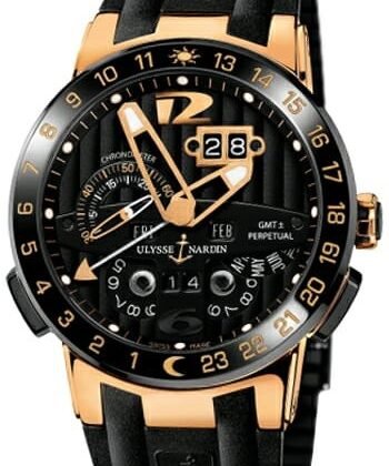 Ullysse Nardin Black Dail Rubber Strap Men’s Watch
