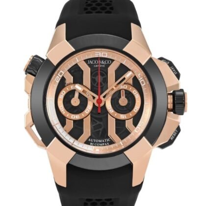Jacob & co. Black Dail Rubber Strap Men’s Watch