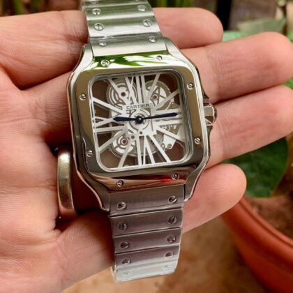 Santos Large Skeleton Hand Wind Men's Watch