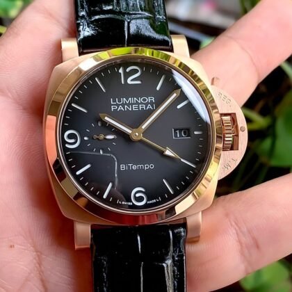 Panerai Luminor BiTempo Hand Wind Black Dial Men's Watch