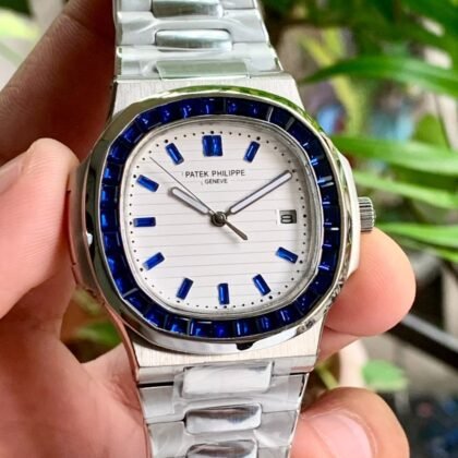 Patek Philippe Nautilus Automatic Platinum Diamond White Dial Watch