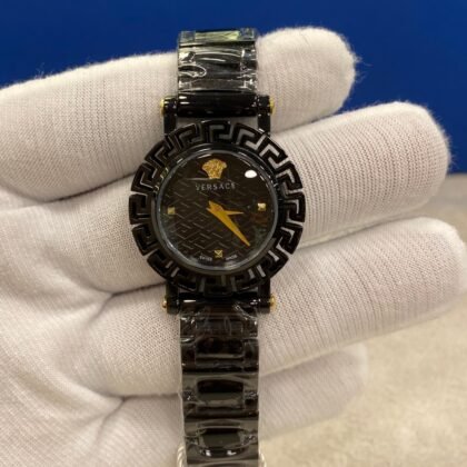 Versace La Greca Quartz Black Dial Ladies Watch