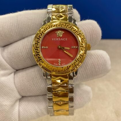 Versace Daphnis Quartz Red Dial Ladies Watch