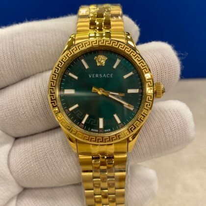 Versace V-Code Quartz Green Dial Ladies Watch