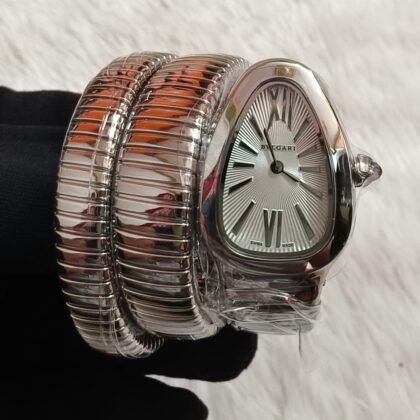 Bvlgari Serpenti Tubogas Quartz Diamond Silver Dial Ladies Watch