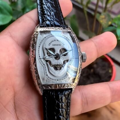 Franck Muller Skull Engraved White Dial Men's Watch