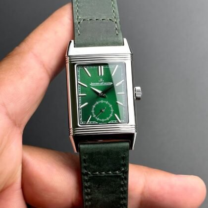 Jaeger LeCoultre Reverso Stainless Steel Green Dail Men's Watch