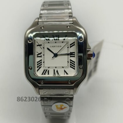 Cartier Santos White Dail Men's Watch