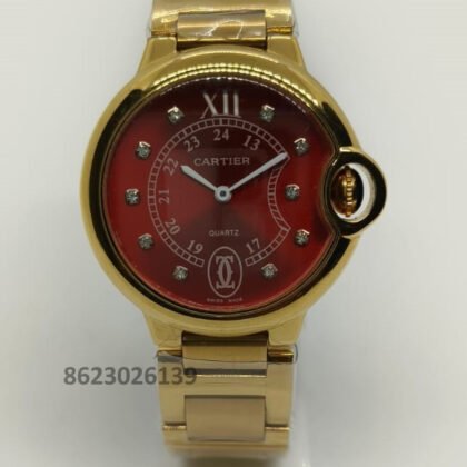 Cartier Ballon Maroon Dail Men's Watch
